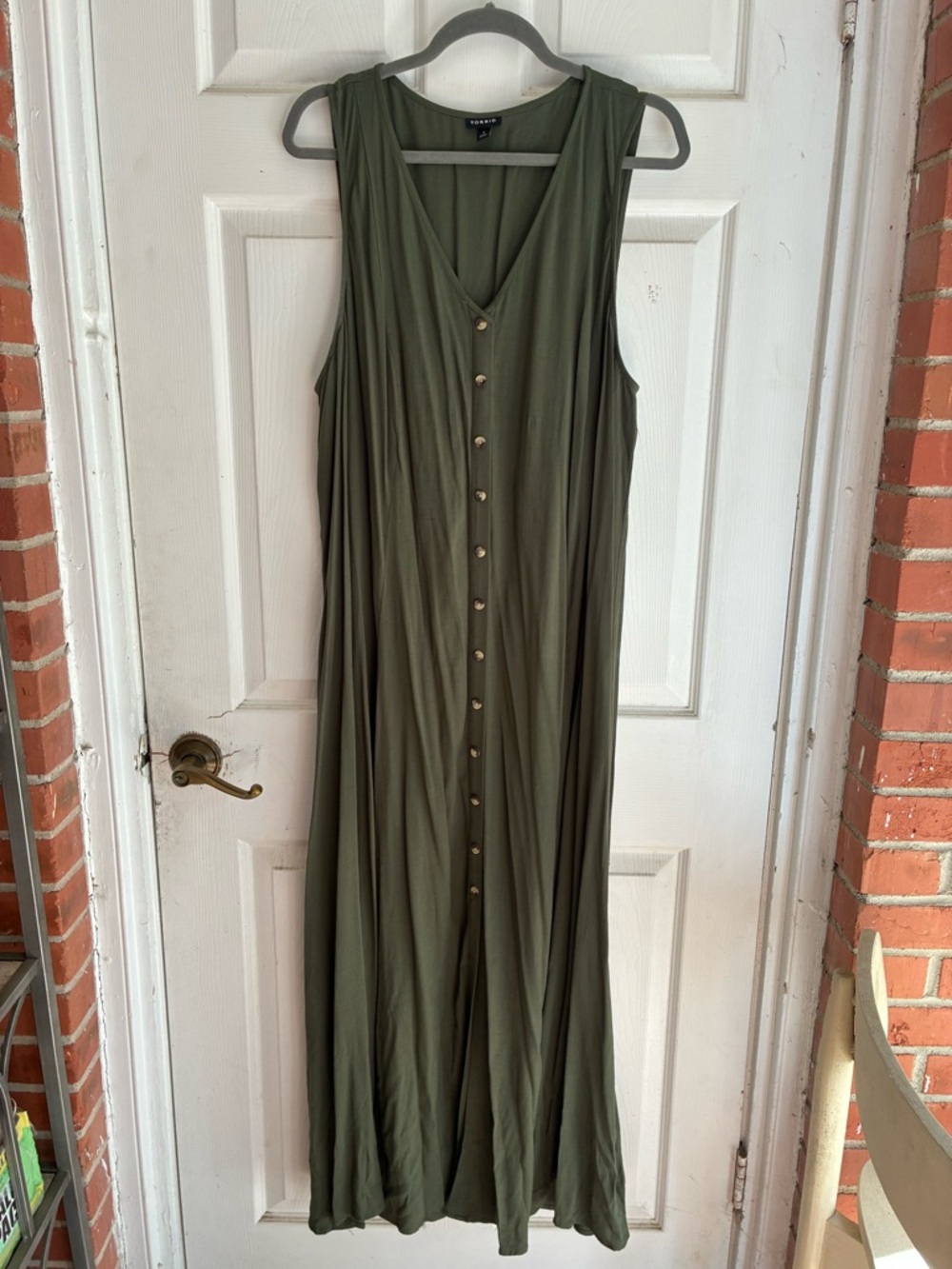 torrid Olive Green Button-Front Maxi Dress